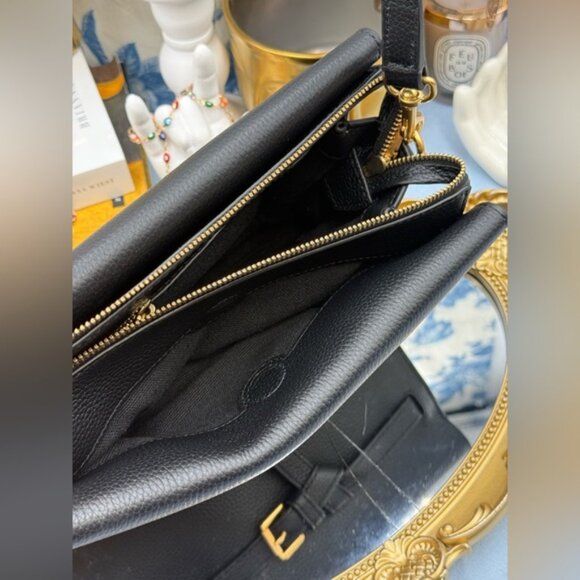 🆕 OROTON 🧿 NWOT Margot Crossbody, Black Pebble Leather - Picture 13 of 16